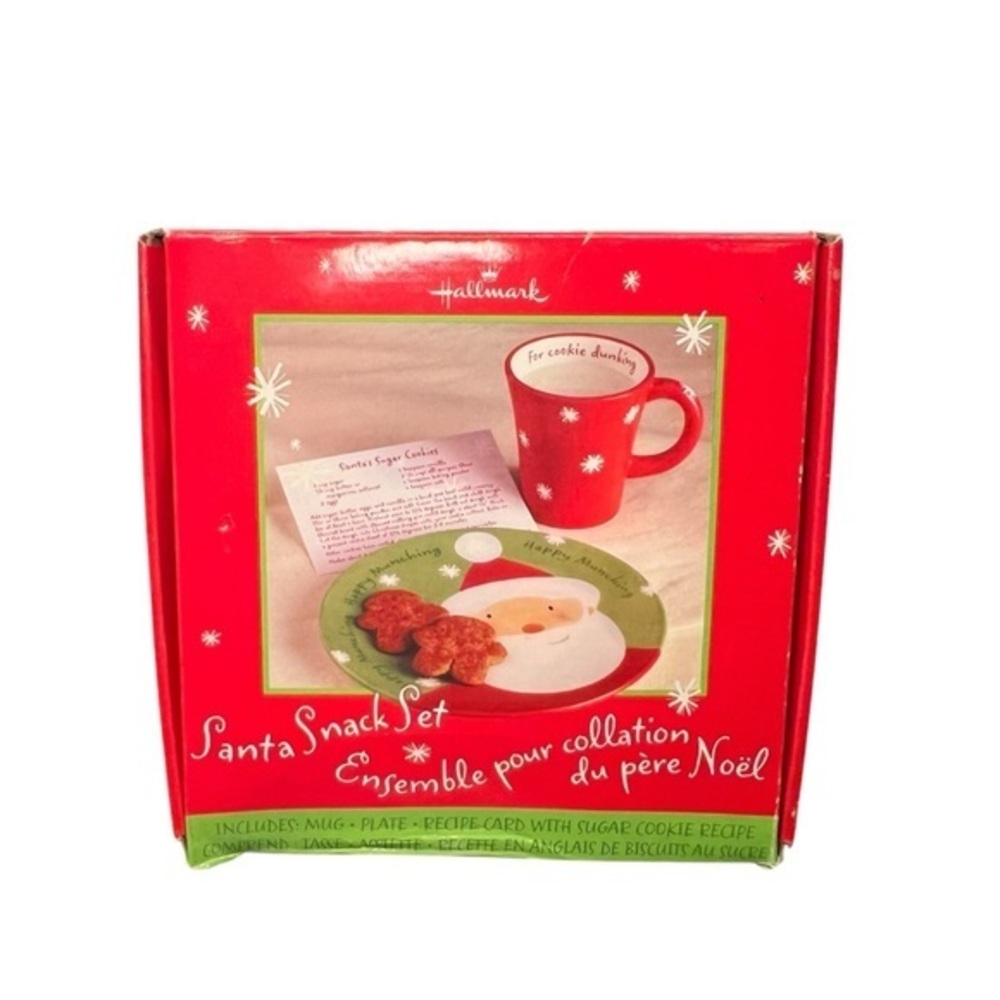 Hallmark Cookies for Santa Snack Set Mug Plate Sugar Cookie Recipe Card Hallmark